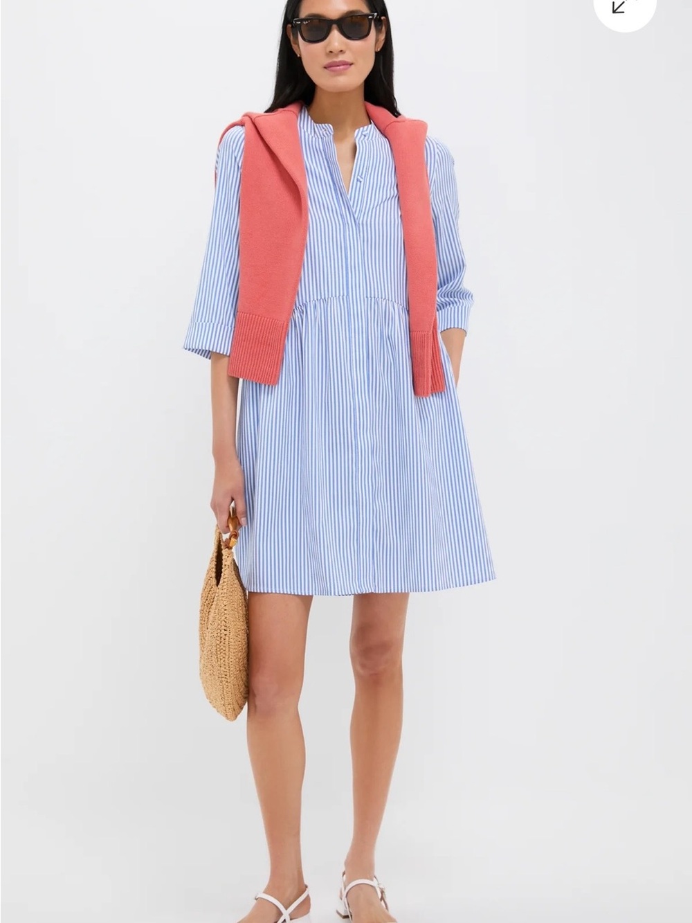 TUCKERNUCK Blue Stripe Royal Button Down Shirt Dress. Roomy Size Medium. EUC - Picture 12 of 12